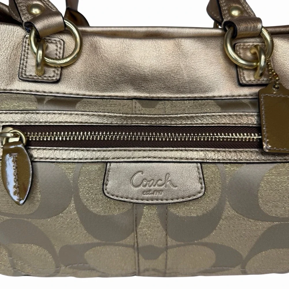 Authentic Vintage Coach Signature Tote Bag No. G0993-14433‎ Gold Leather Y2K 00s
